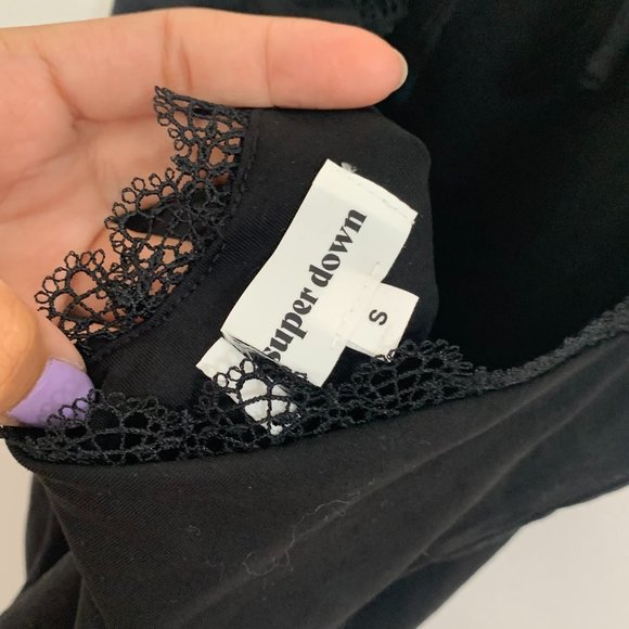 NEW Superdown Lina black open back lace trim dress Size Small - Picture 10 of 11